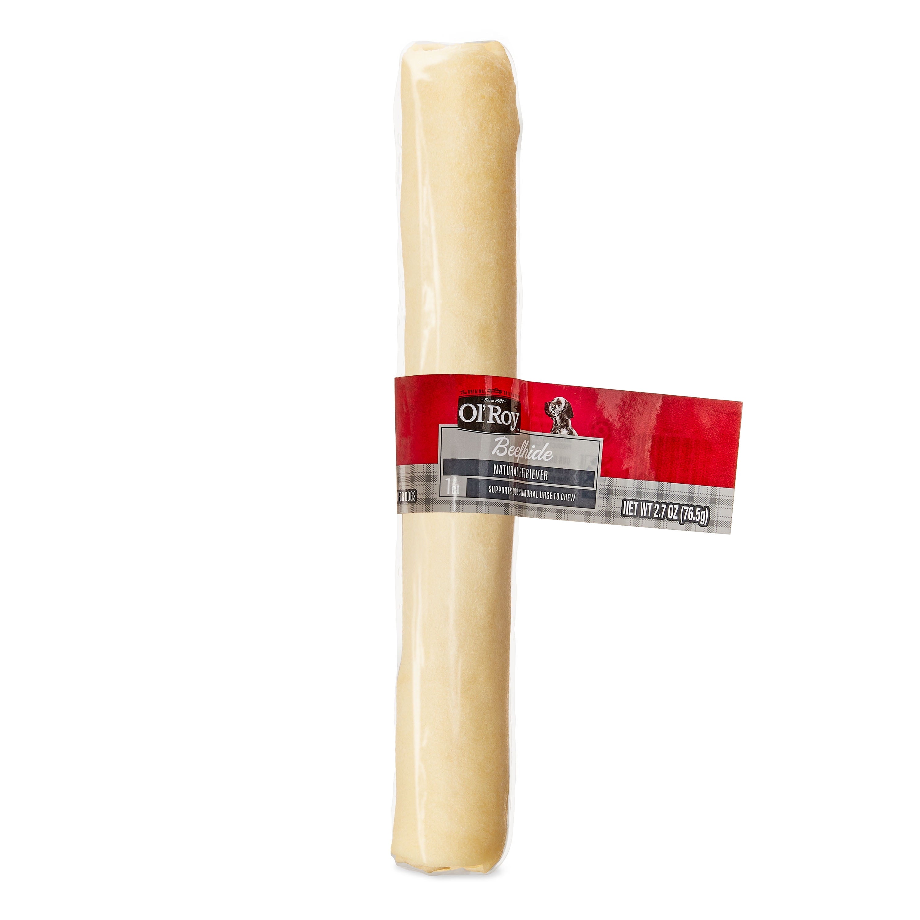 (3 pack) Ol' Roy Rawhide 9" Retriever Beef hide Chew for Dogs, Dry, 2.7 oz